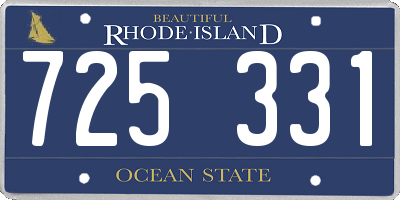 RI license plate 725331