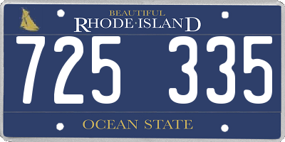 RI license plate 725335