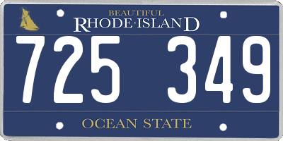 RI license plate 725349