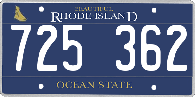 RI license plate 725362