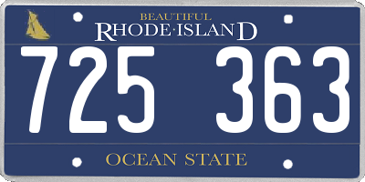 RI license plate 725363