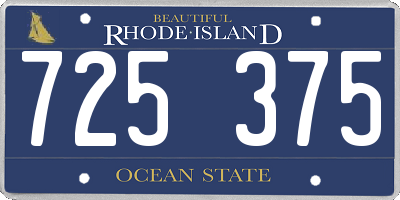 RI license plate 725375