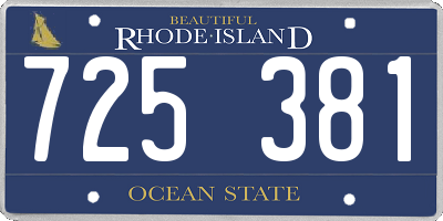 RI license plate 725381