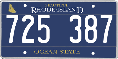 RI license plate 725387