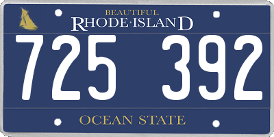 RI license plate 725392