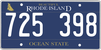 RI license plate 725398