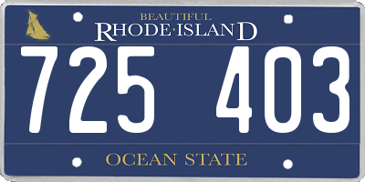 RI license plate 725403