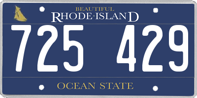 RI license plate 725429
