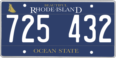 RI license plate 725432