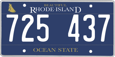 RI license plate 725437