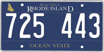RI license plate 725443