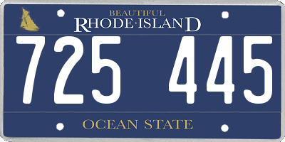 RI license plate 725445