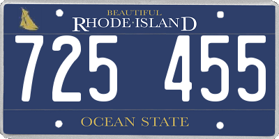 RI license plate 725455