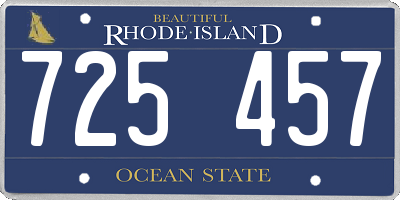 RI license plate 725457