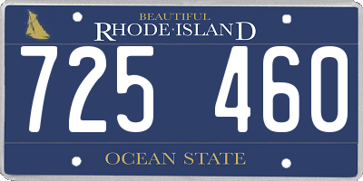RI license plate 725460