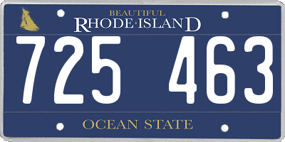 RI license plate 725463