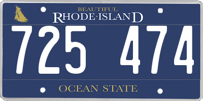 RI license plate 725474