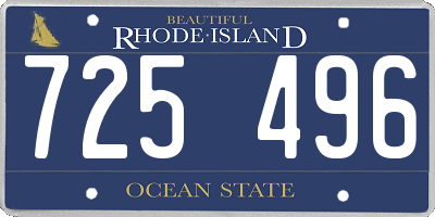 RI license plate 725496