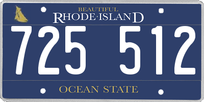 RI license plate 725512