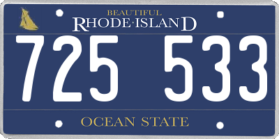 RI license plate 725533