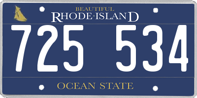 RI license plate 725534