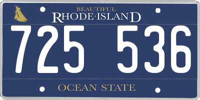 RI license plate 725536