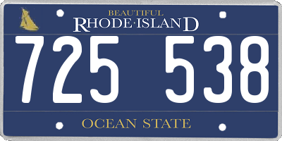 RI license plate 725538
