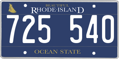 RI license plate 725540