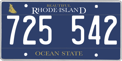 RI license plate 725542