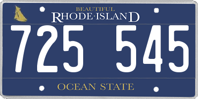 RI license plate 725545
