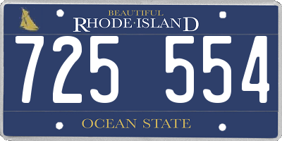 RI license plate 725554