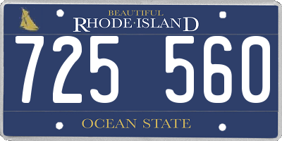 RI license plate 725560