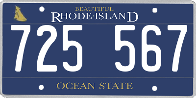 RI license plate 725567