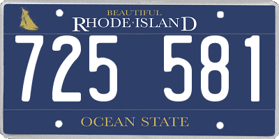 RI license plate 725581