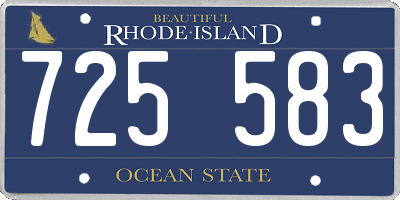 RI license plate 725583