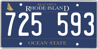 RI license plate 725593