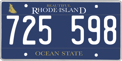 RI license plate 725598
