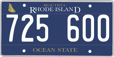 RI license plate 725600