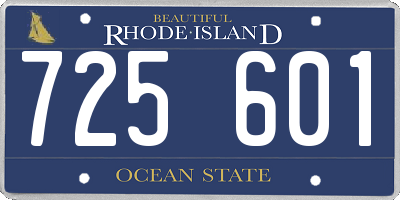 RI license plate 725601