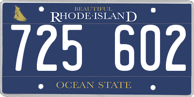 RI license plate 725602