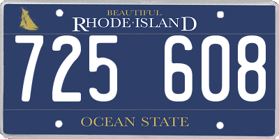 RI license plate 725608