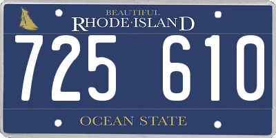 RI license plate 725610