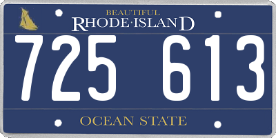 RI license plate 725613