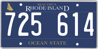 RI license plate 725614
