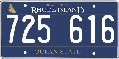 RI license plate 725616
