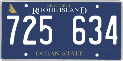 RI license plate 725634