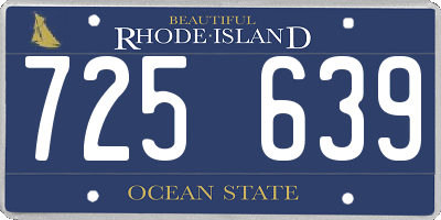 RI license plate 725639
