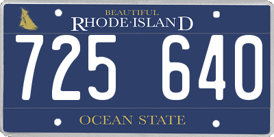 RI license plate 725640