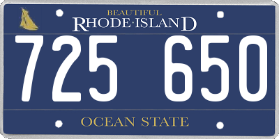 RI license plate 725650