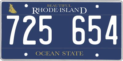 RI license plate 725654